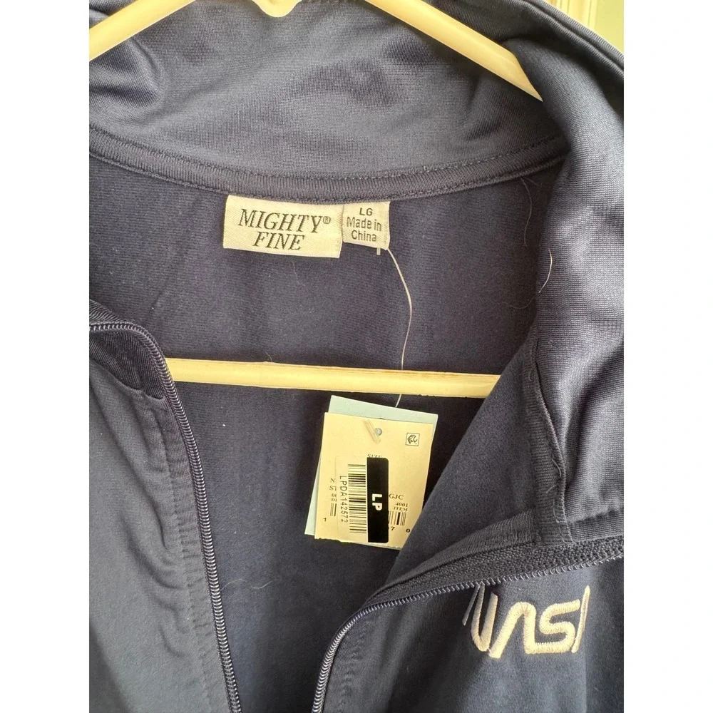 NWT Mighty Fine NASA Boys Track Jacket Navy‎ Space Shuttle Graphic Zip Up Large